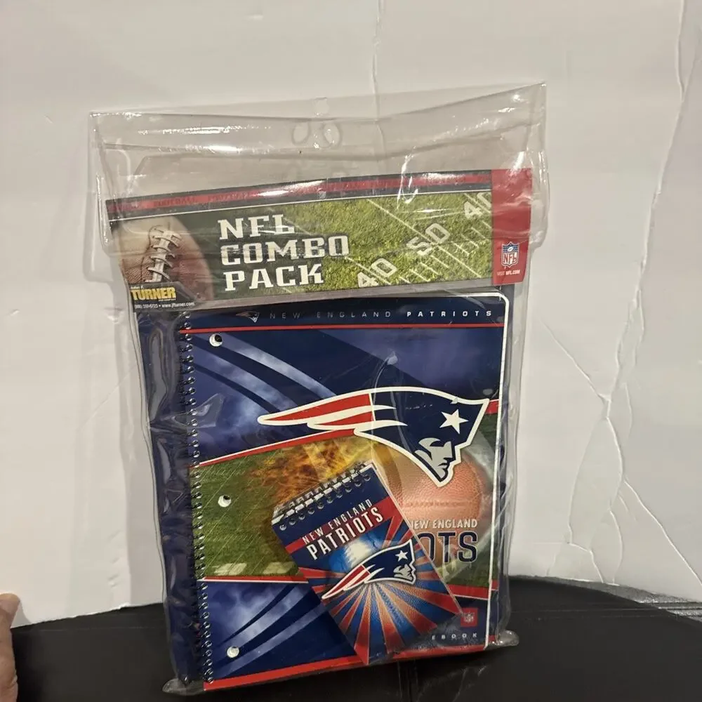 New England Patriots NFL Combo Pack Open Box Unused Notebooks Portfolios Memo